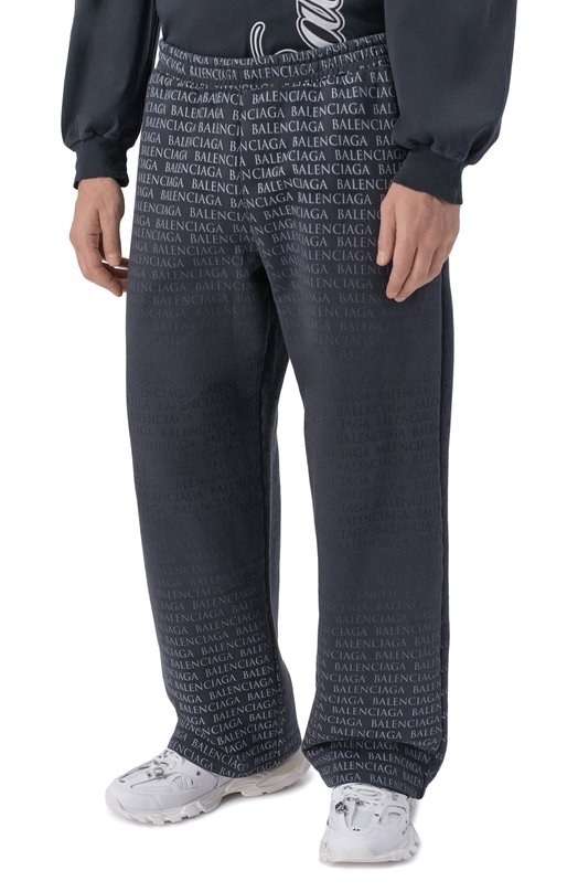 Хлопковые брюки Balenciaga 846917/TTV05 Серый  846917/TTV05 Фото 3