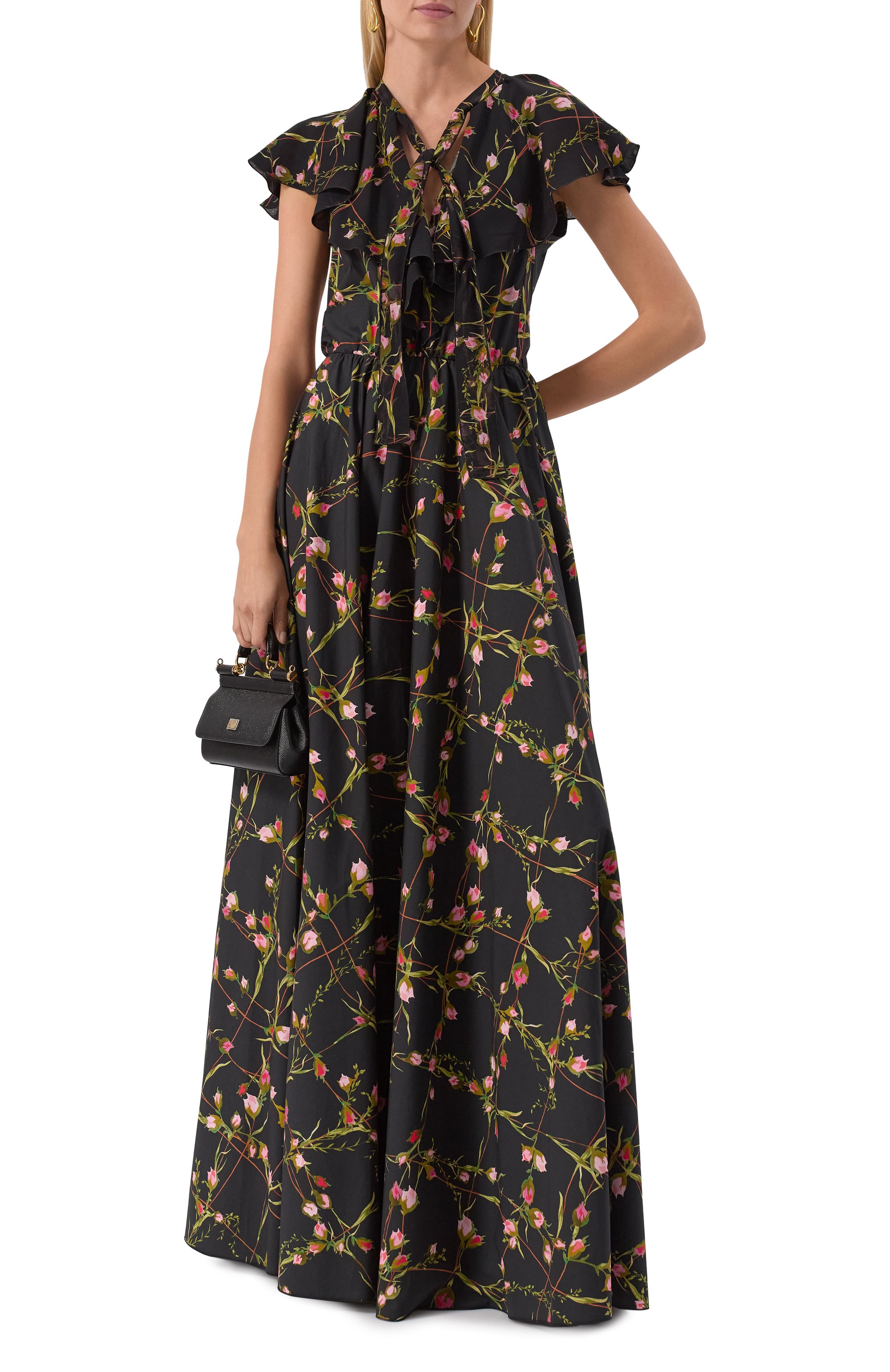 Хлопковое платье GIAMBATTISTA VALLI черного цвета по цене 457500 руб., арт. 25FWPVCL5134/49PRI, фото 2 Хлопковое платье GIAMBATTISTA VALLI, арт. 25FWPVCL5134/49PRI, фото 2