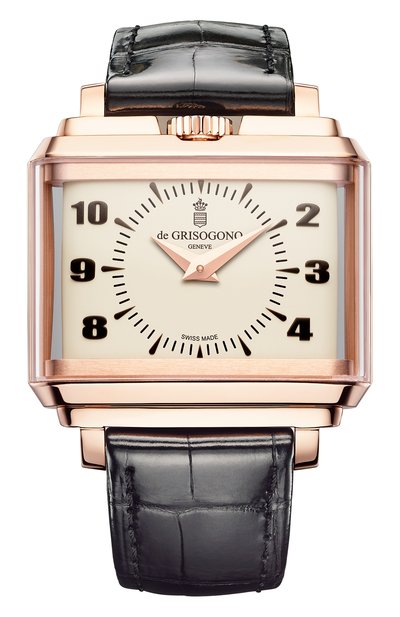 Мужские часы panoramic rose gold white DE GRISOGONO, арт. NEW RETRO N03
