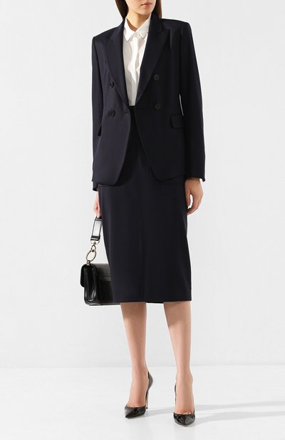 Шерстяная юбка WINDSOR темно-синего цвета по цене 31950 руб., арт. 52 DR115V 10001285, фото 2 Шерстяная юбка WINDSOR, арт. 52 DR115V 10001285, фото 2