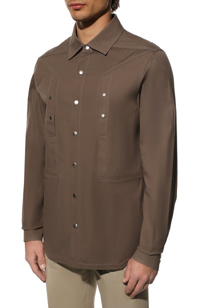 Хлопковая рубашка RICK OWENS, арт. RU01B1729/TEX, фото 3