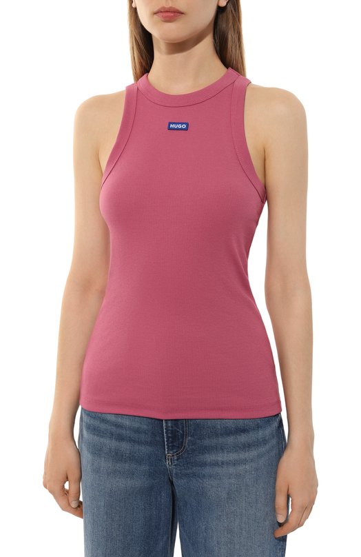 Хлопковая майка HUGO Blue Розовый, фото 3