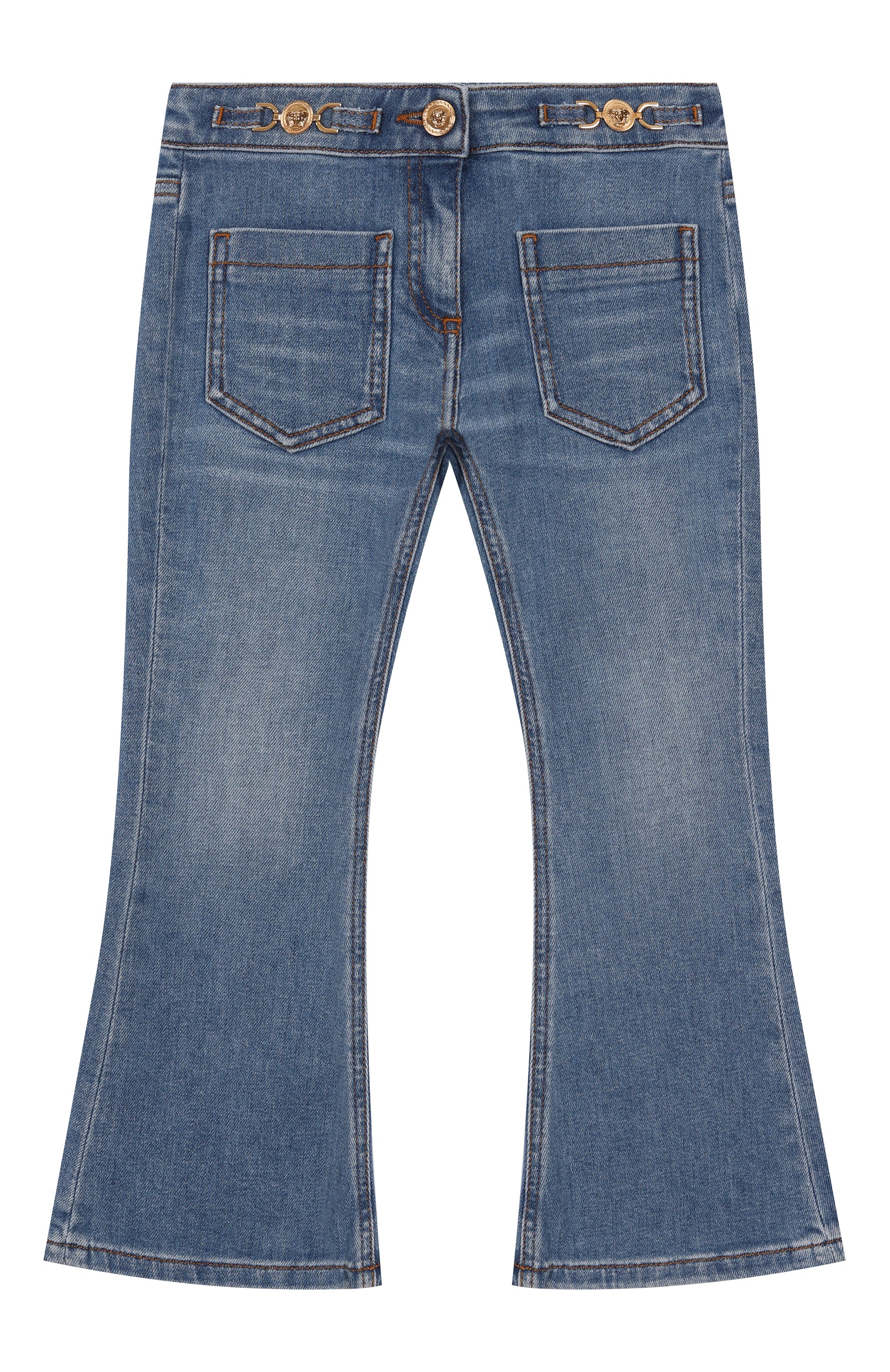 Джинсы VERSACE голубого цвета по цене 27950 руб., арт. 1013772/1A09660, фото 1 Джинсы VERSACE, арт. 1013772/1A09660, фото 1