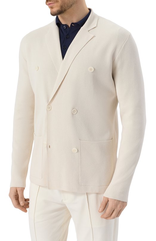 Хлопковый пиджак Corneliani 25M594-2525155 Кремовый  25M594-2525155 Фото 5