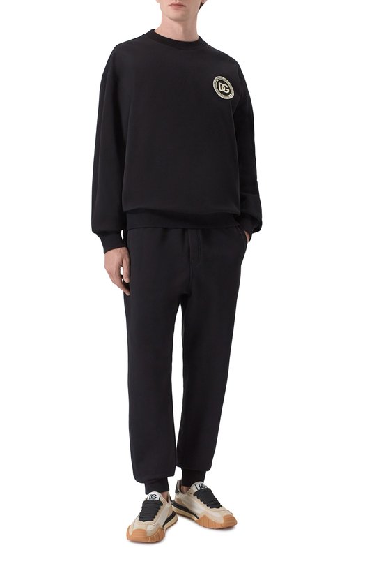 Хлопковый свитшот Dolce & Gabbana G9AHSZ/G7PZG Чёрный  G9AHSZ/G7PZG Фото 2