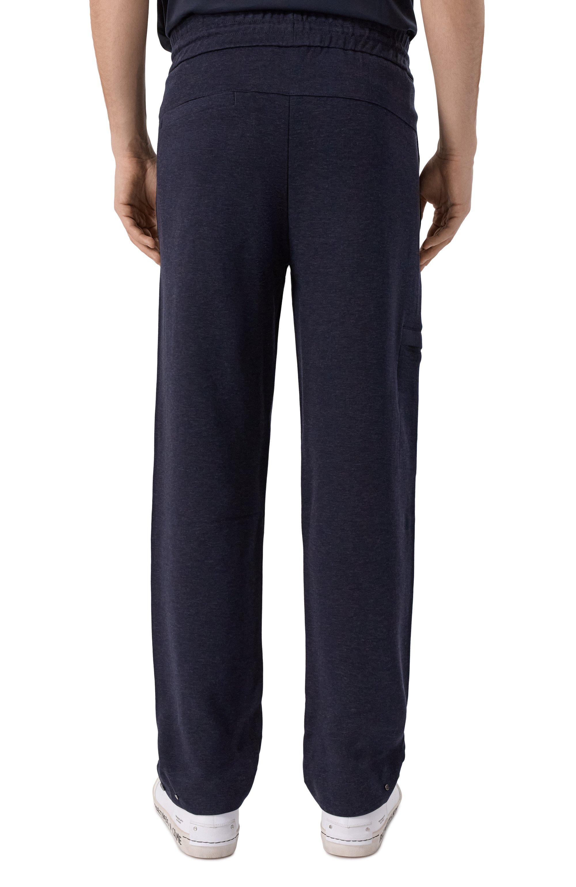 Брюки из хлопка и шерсти BOSS темно-синего цвета по цене 34950 руб., арт. 50549194, фото 4 Брюки из хлопка и шерсти BOSS, арт. 50549194, фото 4