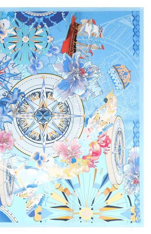 Шелковый платок Compass Radical Chic 720011.07.02 Голубой  720011.07.02 Фото 4