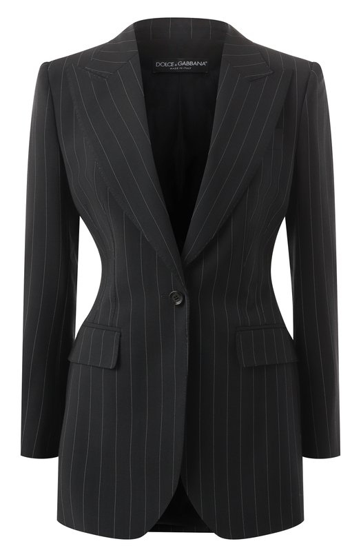 Шерстяной жакет Dolce & Gabbana F29YLT/FRBDK Чёрный F29YLT/FRBDK