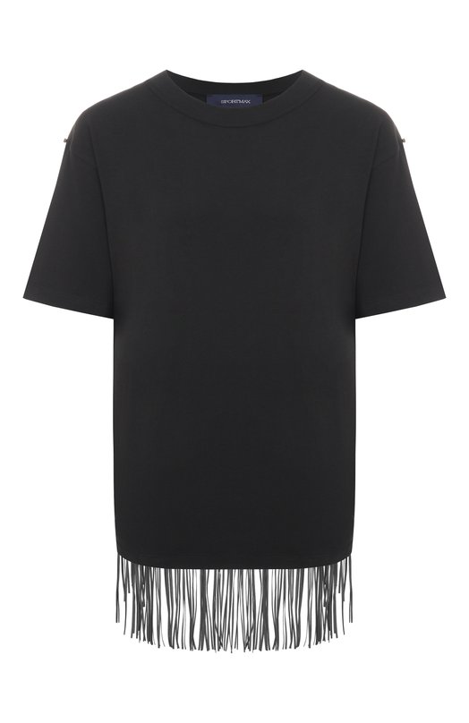 Хлопковая футболка Sportmax TEATIN0 Чёрный TEATIN0