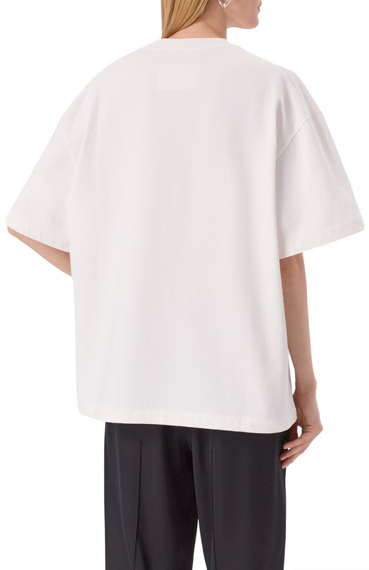 Хлопковая футболка Jil Sander J03GC0137/J45148 Кремовый  J03GC0137/J45148 Фото 4