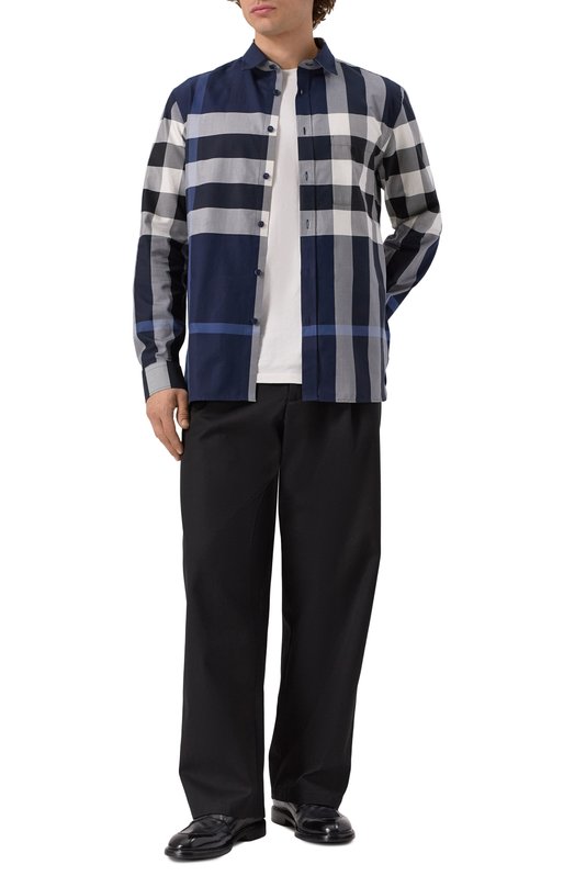 Хлопковая рубашка Burberry 8071536 Синий  8071536 Фото 2