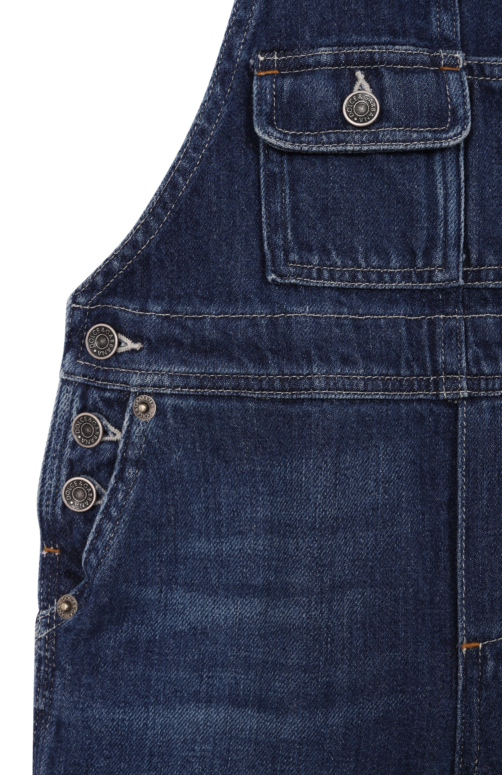 Джинсовый комбинезон DOLCE & GABBANA темно-синего цвета по цене 71950 руб., арт. L45P26/LDD77, фото 3 Джинсовый комбинезон DOLCE & GABBANA, арт. L45P26/LDD77, фото 3