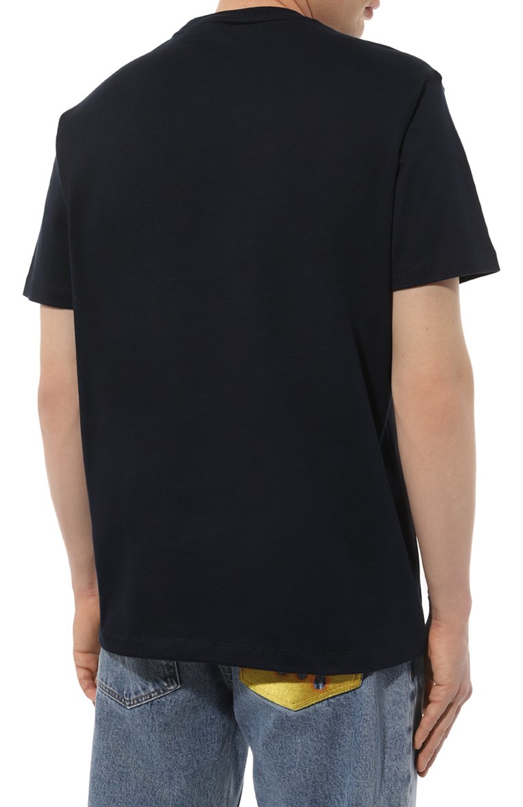 Мужская хлопковая футболка PAUL&SHARK темно-синего цвета, арт. 24411085/S-XXL | Фото 4 (Рукава: Короткие; Длина (для топов): Стандартные; Материал внешний: Хлопок; Стили: Кэжуэл; Принт: С принтом; Кросс-КТ: Джерси; Мужское Кросс-КТ: Футболка-одежда; Автоматизация ТО: Проставлено; Автоматизация состава: Проставлено; Детали: Без декора)