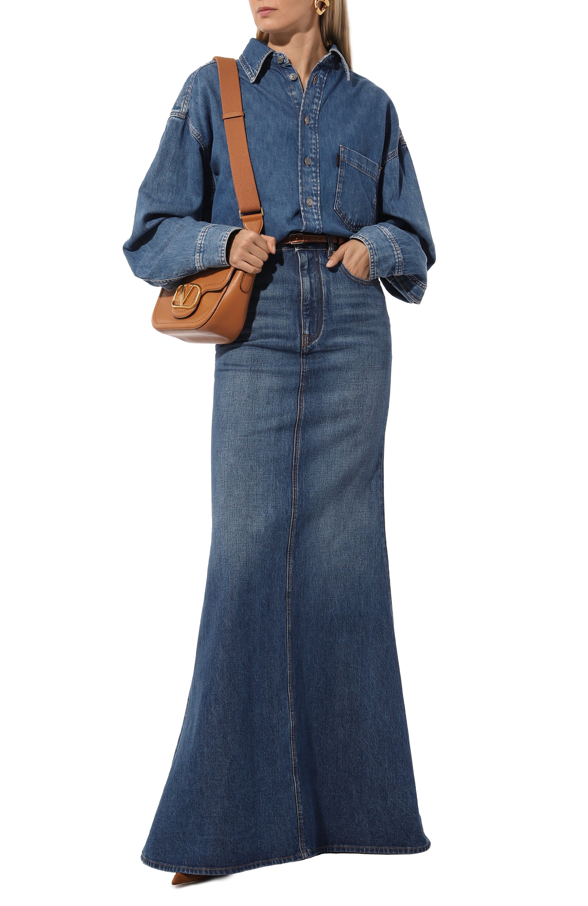 Джинсовая юбка VALENTINO, арт. 3B3DD15K805 528, фото 2