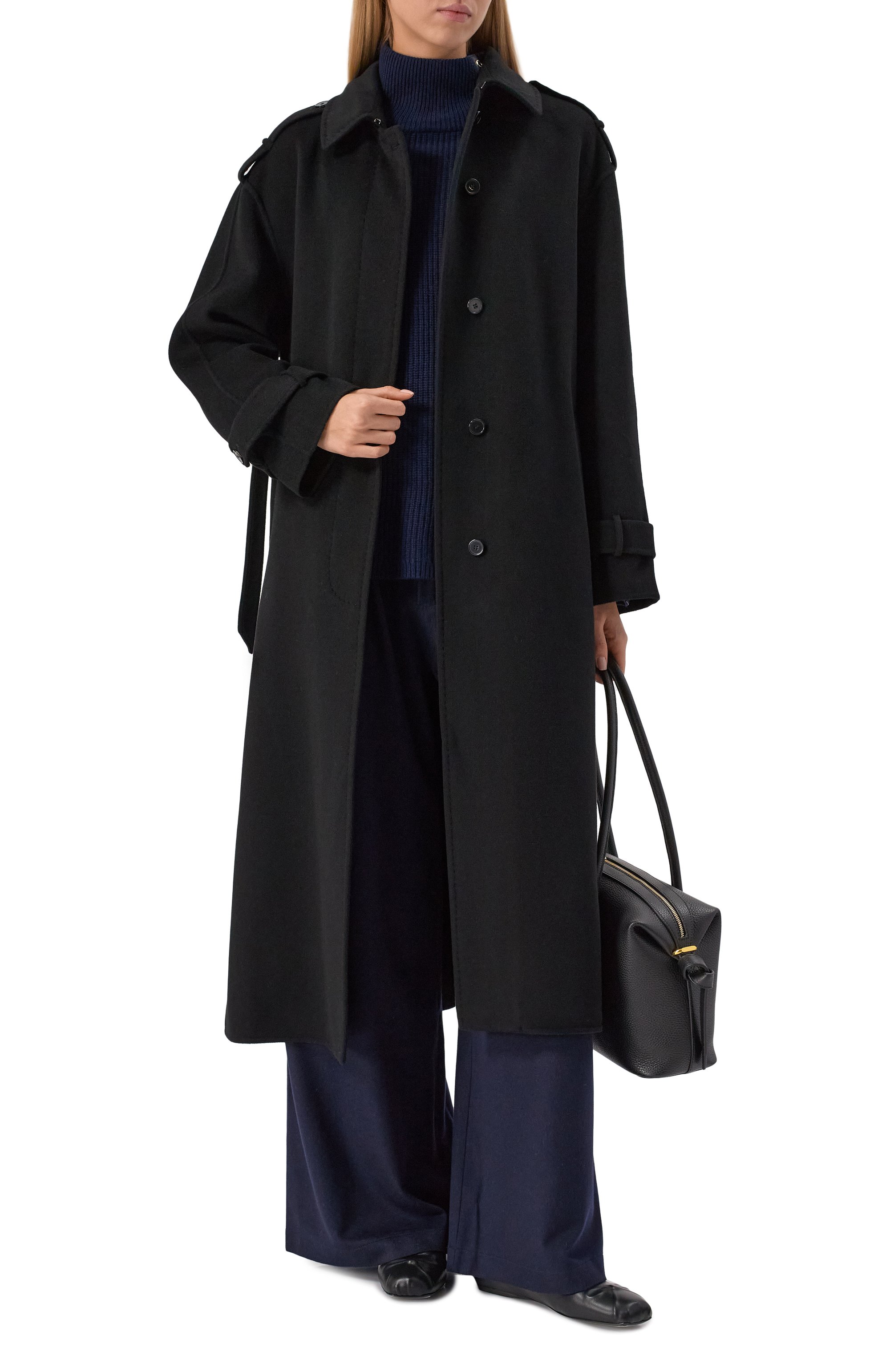 Кашемировое пальто 12 STOREEZ черного цвета по цене 180000 руб., арт. 133934, фото 2 Кашемировое пальто 12 STOREEZ, арт. 133934, фото 2