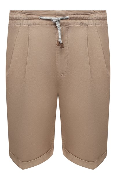 Шорты изо льна и хлопка BRUNELLO CUCINELLI бежевого цвета по цене 73800 руб., арт. M291LV0340, фото 1 Шорты изо льна и хлопка BRUNELLO CUCINELLI, арт. M291LV0340, фото 1