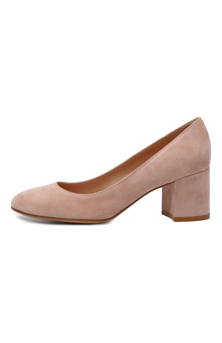 Женские замшевые туфли linda 60 GIANVITO ROSSI бежевого цвета, арт. G21309.60RIC.CAMPEAH | Фото 4 (Подошва: Плоская; Каблук высота: Средний; Материал сплава: Проставлено; Материал внутренний: Натуральная кожа; Драгоценные камни: Проставлено; Каблук тип: Устойчивый; Материал внешний: Замша, Натуральная кожа)