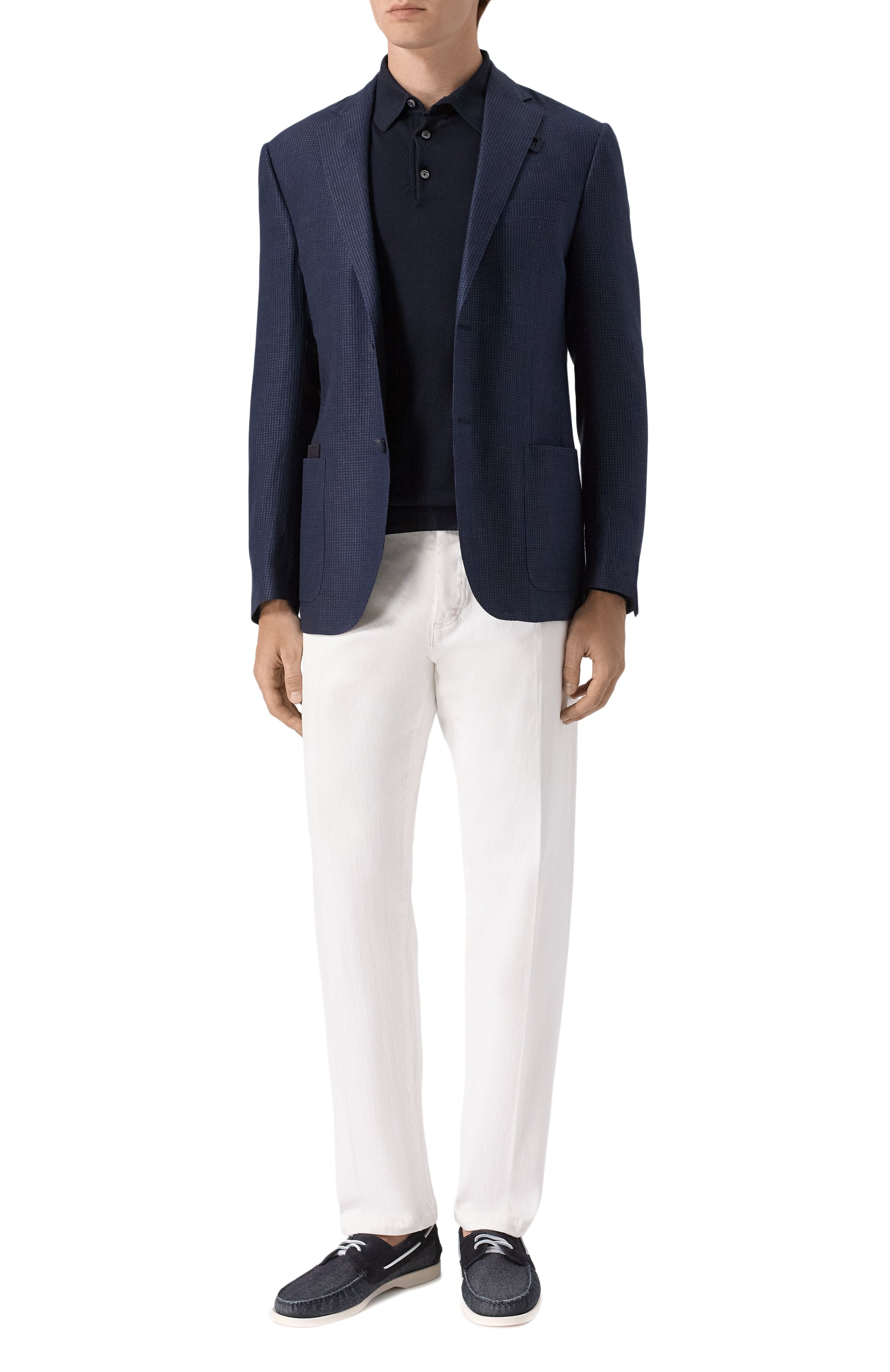 Хлопковое поло KITON темно-синего цвета по цене 125000 руб., арт. UMKXX35K4_001, фото 2 Хлопковое поло KITON, арт. UMKXX35K4_001, фото 2