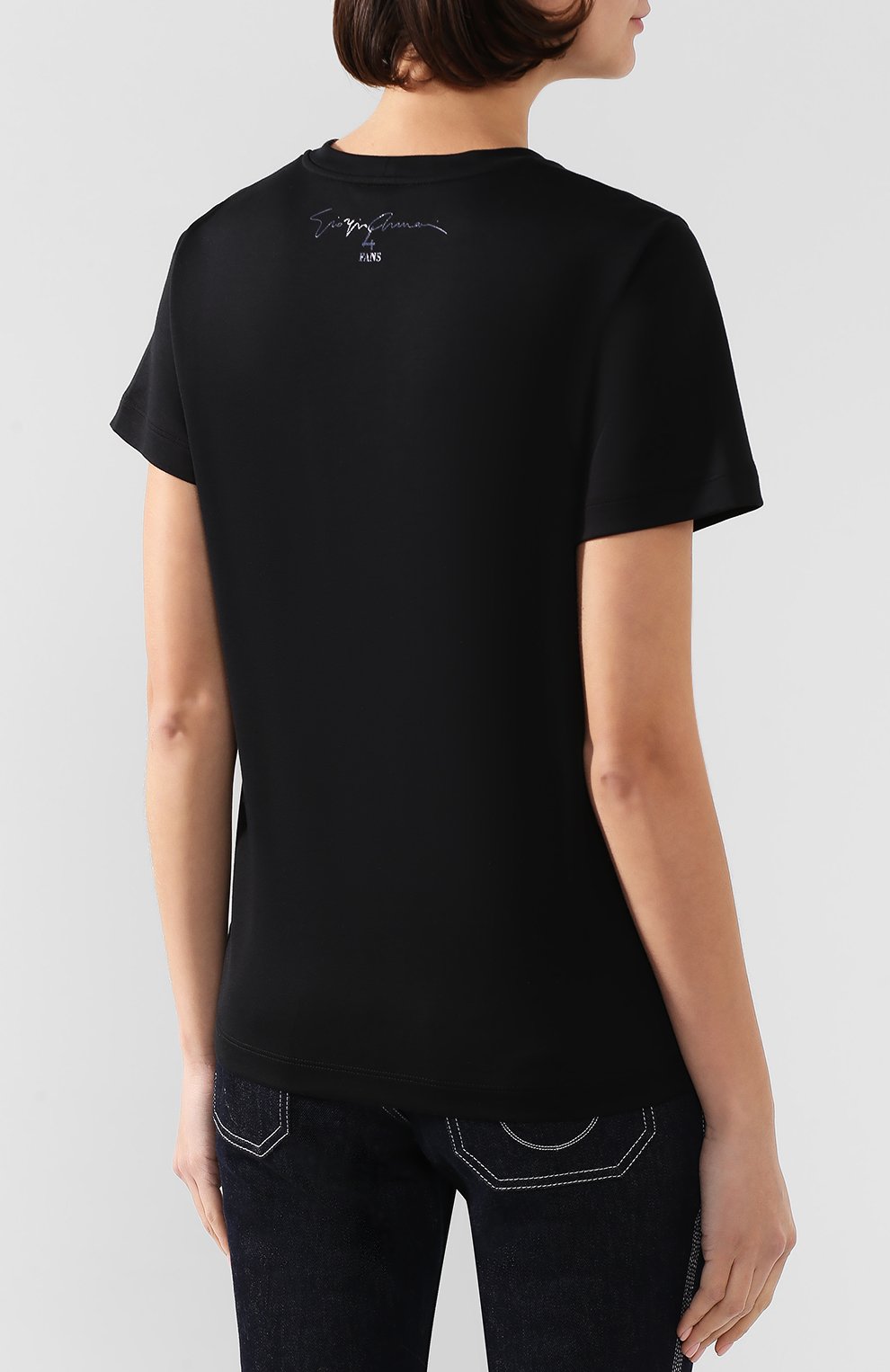 Хлопковая футболка GIORGIO ARMANI черного цвета по цене 42350 руб., арт. 6GAM61/AJRQZ, фото 4 Хлопковая футболка GIORGIO ARMANI, арт. 6GAM61/AJRQZ, фото 4