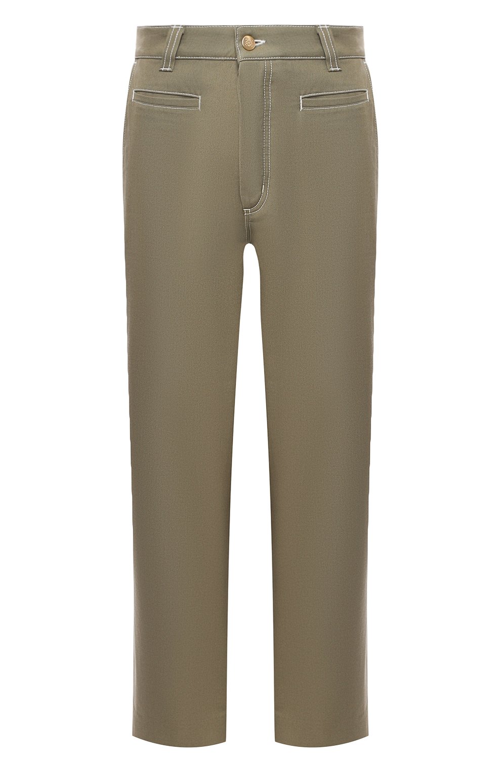Хлопковые брюки LOEWE хаки цвета по цене 47000 руб., арт. S2192210IB, фото 1 Хлопковые брюки LOEWE, арт. S2192210IB, фото 1