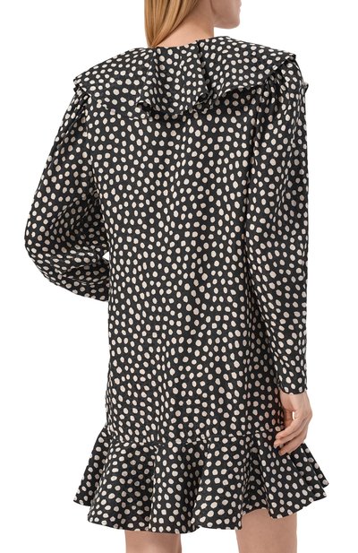 Шелковое платье CHLOÉ черно-белого цвета по цене 299500 руб., арт. CH26SR037300, фото 3 Шелковое платье CHLOÉ, арт. CH26SR037300, фото 3