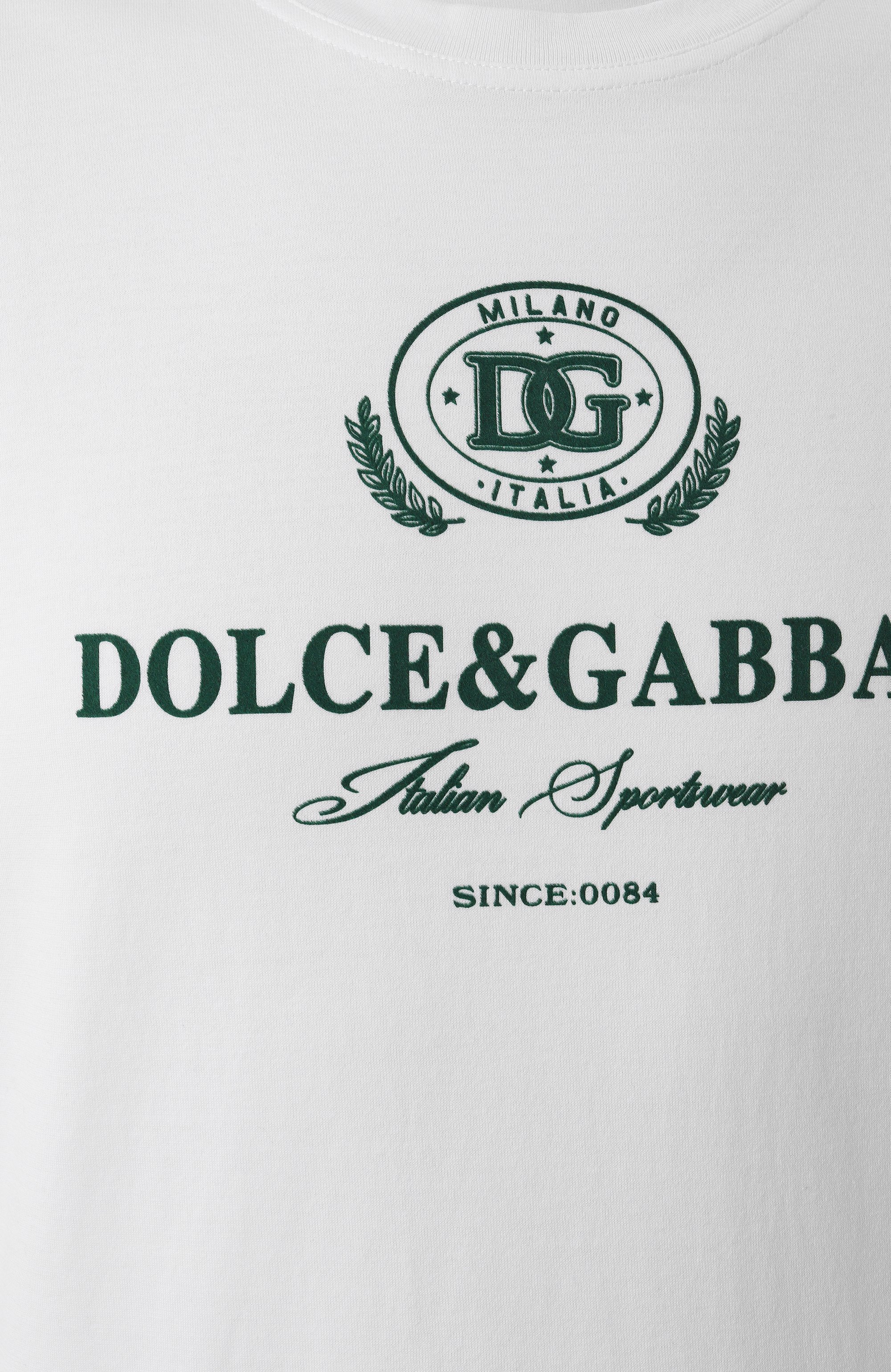 Хлопковая футболка DOLCE & GABBANA белого цвета по цене 61550 руб., арт. G8RN8T/G7NUC, фото 6 Хлопковая футболка DOLCE & GABBANA, арт. G8RN8T/G7NUC, фото 6