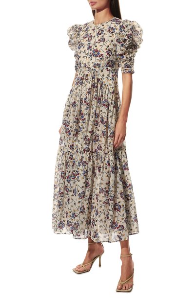 Хлопковое платье ISABEL MARANT ETOILE кремового цвета по цене 57850 руб., арт. R02101-22P032E/SICHELLE, фото 3 Хлопковое платье ISABEL MARANT ETOILE, арт. R02101-22P032E/SICHELLE, фото 3