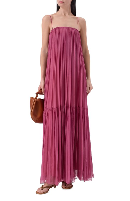Шелковое платье Chloé CH26SR065001 Розовый  CH26SR065001 Фото 2