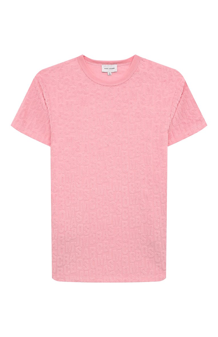 Детское платье MARC JACOBS (THE) розового цвета, арт. W60076/2A-5A | Фото 1 (Материал внешний: Синтетический материал, Хлопок; Рукава: Короткие; Девочки Кросс-КТ: Платье-одежда; Случай: Повседневный)