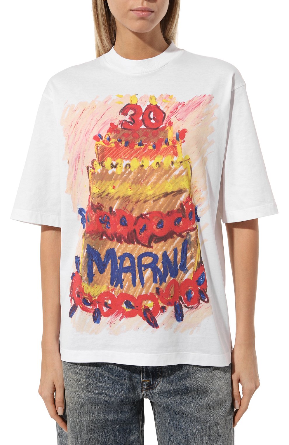 Хлопковая футболка MARNI, арт. THJE0263PB/USCX15, фото 3