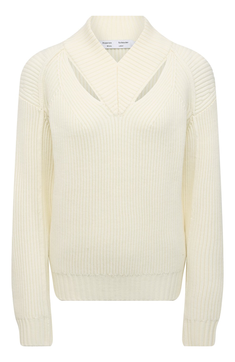 Шерстяной свитер PROENZA SCHOULER WHITE LABEL молочного цвета по цене 39950 руб., арт. WL2217723-KW124, фото 1 Шерстяной свитер PROENZA SCHOULER WHITE LABEL, арт. WL2217723-KW124, фото 1
