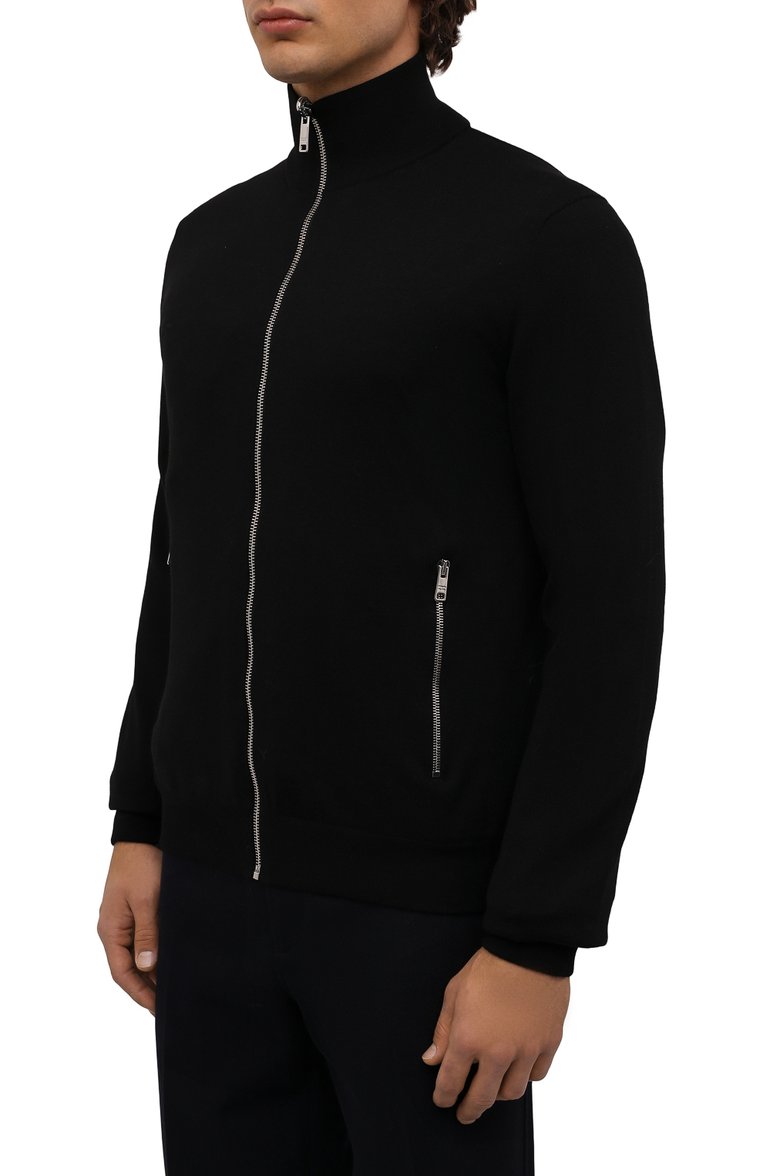 Мужской двусторонний кардиган PRADA черного цвета, арт. UMC096-1UPF-F0002-192 | Фото 6 (Рукава: Длинные; Длина (для топов): Стандартные; Материал внешний: Синтетический материал, Шерсть; Мужское Кросс-КТ: Кардиган-одежда; Стили: Минимализм; Драгоценные камни: Проставлено; Материал сплава: Проставлено)