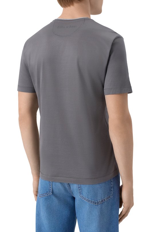 Хлопковая футболка Stefano Ricci MNH6105000/TE0001 Серый  MNH6105000/TE0001 Фото 4