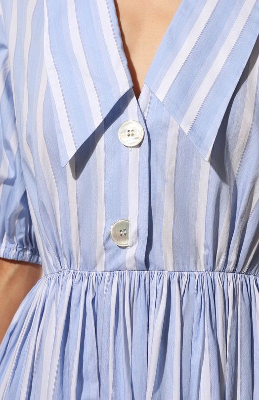 Хлопковое платье Miu Miu MF4381-1ZQJ-F0PCR Голубой  MF4381-1ZQJ-F0PCR Фото 5