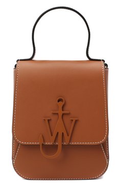 Женская сумка top handle anchor JW ANDERSON коричневого цвета, арт. HB0238 LA0001 | Фото 1 (Сумки-технические: Сумки через плечо, Сумки top-handle; Материал: Натуральная кожа; Материал сплава: Проставлено; Размер: mini; Ремень/цепочка: На ремешке; Драгоценные камни: Проставлено)