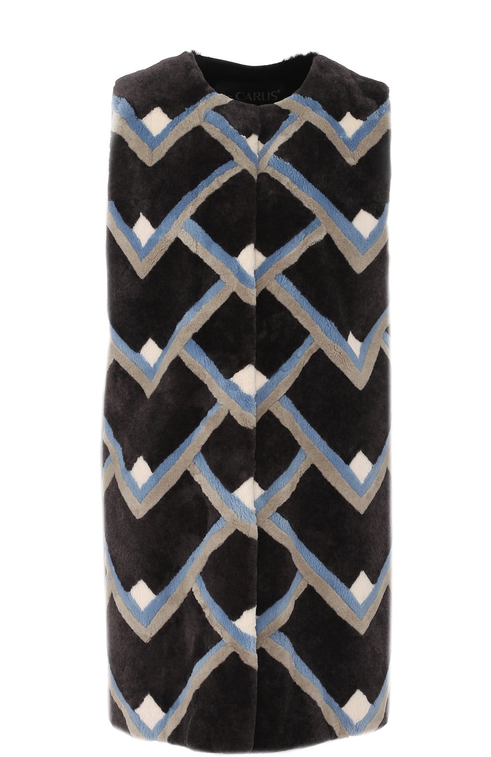 Удлиненный жилет из меха бобра и овчины DE CARLIS, арт. TRI0/BEAVER&SHEARLING, фото 1