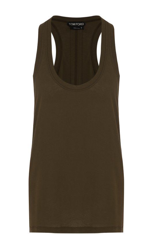 

Однотонный хлопковый топ без рукавов Tom Ford, Хаки