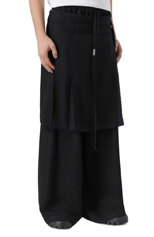 Брюки из вискозы и шерсти Ann Demeulemeester B0013600/FA556 Чёрный  B0013600/FA556 Фото 3