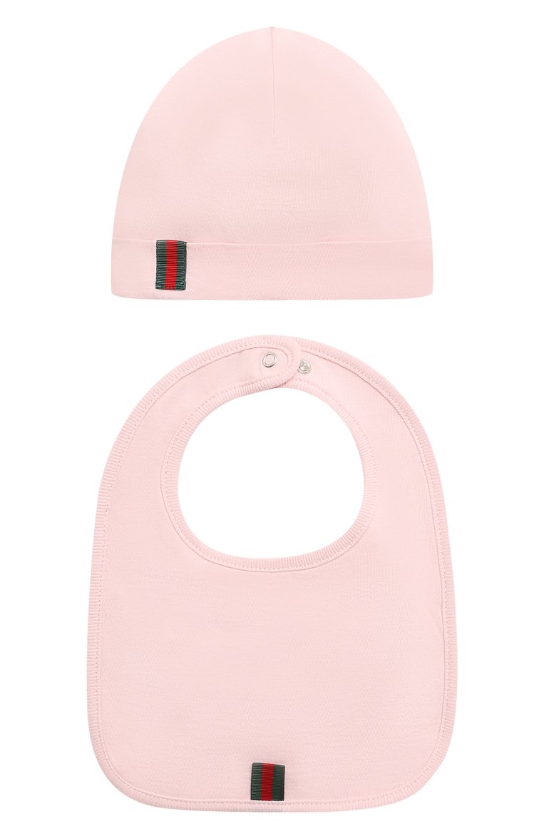 Детское комплект из трех предметов GUCCI розового цвета, арт. 520825/X9U05/9-12M | Фото 4 (Материал внешний: Хлопок; Нос: Не проставлено)