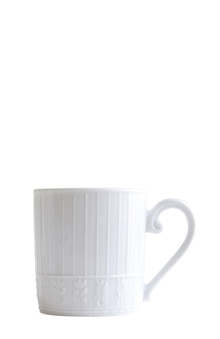Кружка marly louvre white BERNARDAUD белого цвета, арт. 0542/22472 | Фото 1 (Статус проверки: Пр�оверена категория; Коллекция: Louvre White; Нос: Не проставлено; Региональные ограничения белый список (Axapta Mercury): Не проставлено; Автоматизация Diginetica: Не назначено; Ограничения доставки: fragile-2)
