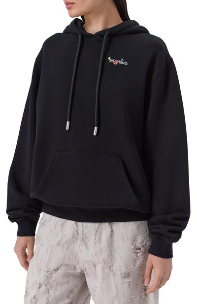 Хлопковое худи OFF-WHITE черного цвета по цене 84950 руб., арт. 0WBB064S25FLE001, фото 3 Хлопковое худи OFF-WHITE, арт. 0WBB064S25FLE001, фото 3