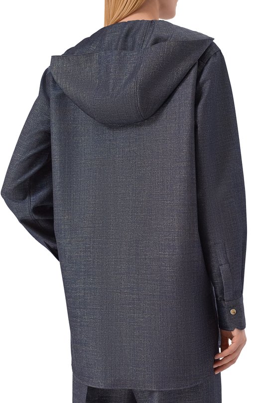 Шерстяная рубашка Kiton D54435K0901 Синий  D54435K0901 Фото 4