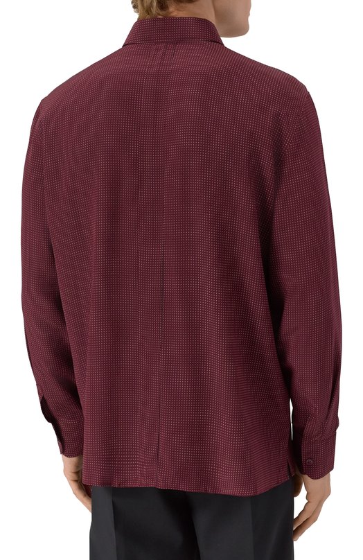 Шелковая рубашка Saint Laurent 813932/Y1L23 Бордовый  813932/Y1L23 Фото 4