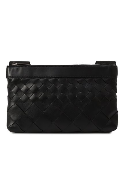 Мужская сумка intrecciato duo BOTTEGA VENETA черного цвета, арт. 778084/V3R54 | Фото 1 (Размер: medium; Ремень/цепочк�а: На ремешке; Материал сплава: Проставлено; Материал: Натуральная кожа; Драгоценные камни: Проставлено)