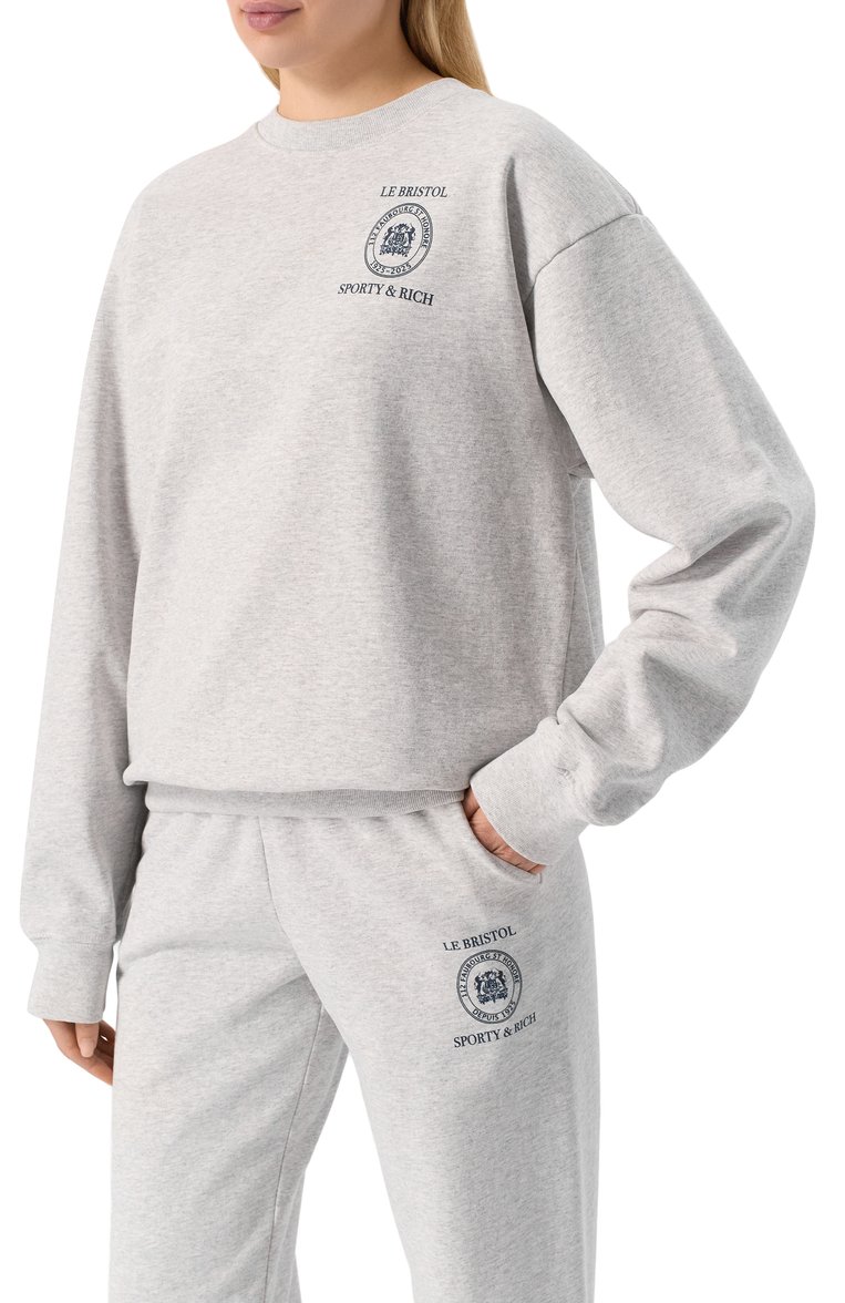 Хлопковый свитшот sporty & rich x le bristol paris SPORTY AND RICH, арт. ST071517620GY03, фото 1