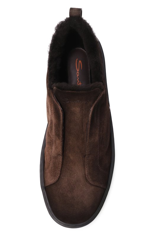 Замшевые кеды Cleanic Santoni MBCG21995NEAPGEL Коричневый  MBCG21995NEAPGEL Фото 6