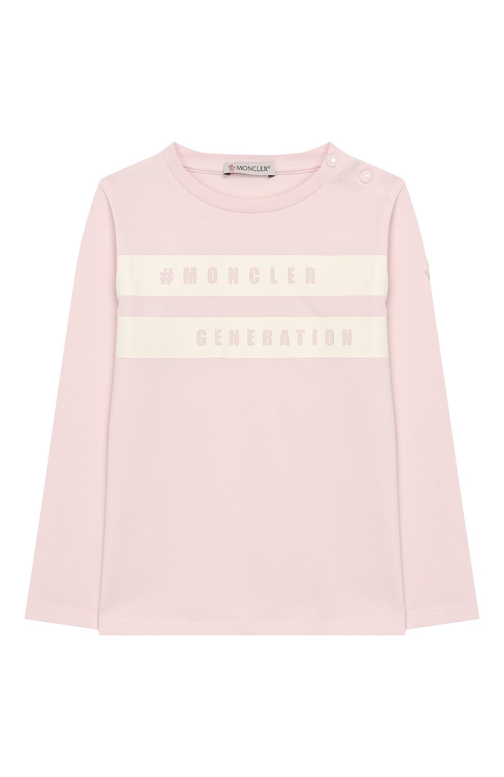 Хлопковый лонгслив MONCLER розового цвета по цене 13200 руб., арт. F1-951-8D701-10-8790A, фото 1 Хлопковый лонгслив MONCLER, арт. F1-951-8D701-10-8790A, фото 1