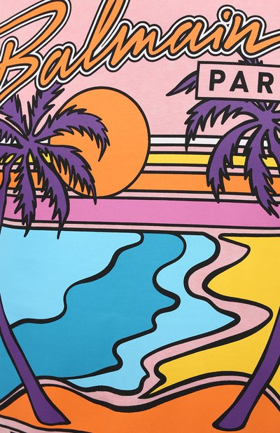 Хлопковая футболка BALMAIN розового цвета по цене 35250 руб., арт. VH1EF000/G024, фото 5 Хлопковая футболка BALMAIN, арт. VH1EF000/G024, фото 5