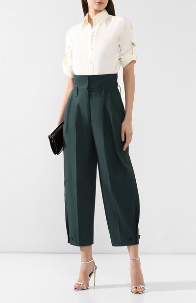 Хлопковые брюки GIVENCHY зеленого цвета по цене 89100 руб., арт. BW50CN11VX, фото 2 Хлопковые брюки GIVENCHY, арт. BW50CN11VX, фото 2
