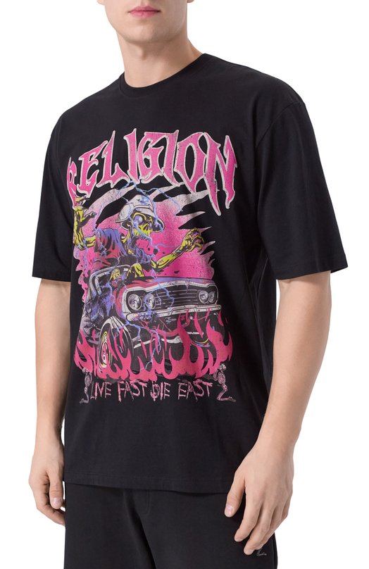 Хлопковая футболка Religion 15BLFN97 Чёрный  15BLFN97 Фото 3